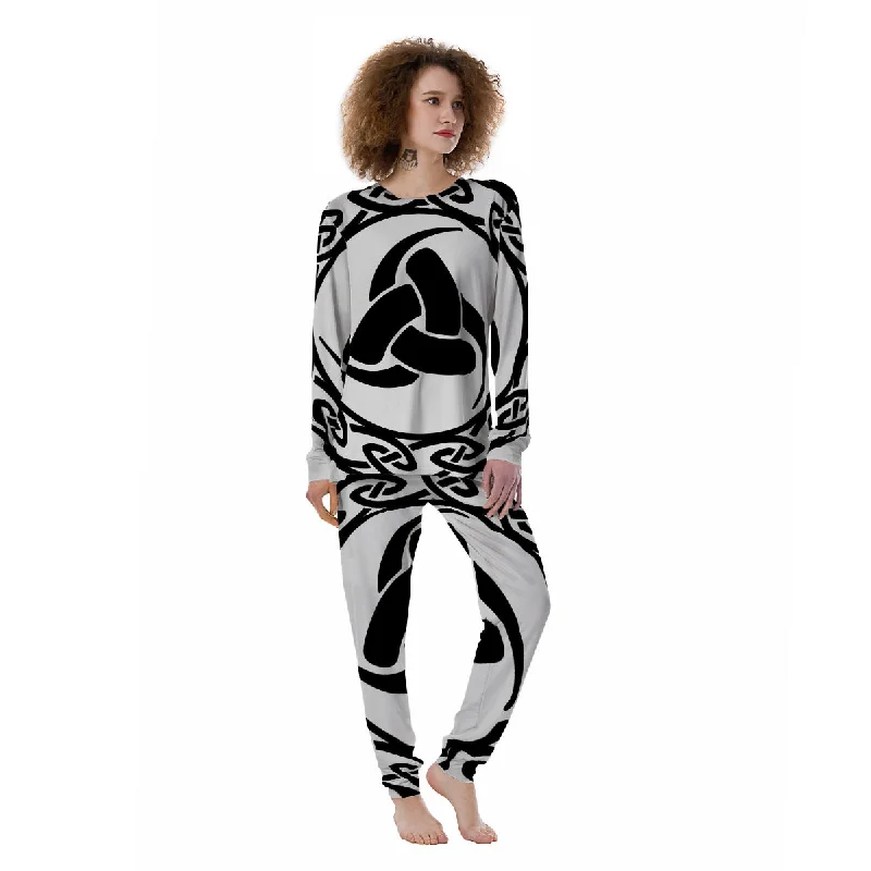 Celtic Endless Knot Symbols Print Women's Pajamas