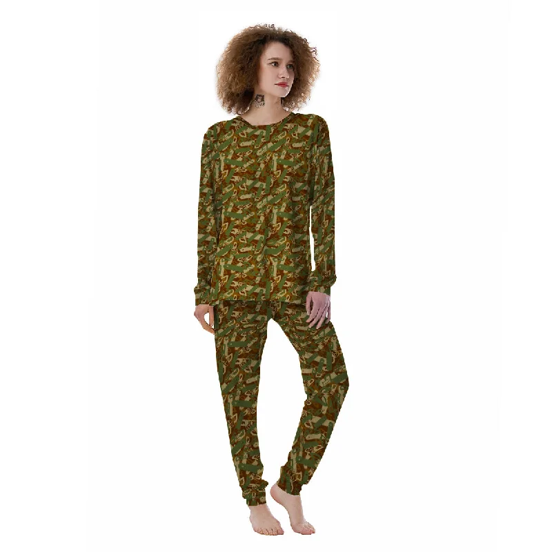 Chainsaw Camo Print Pattern Women's Pajamas