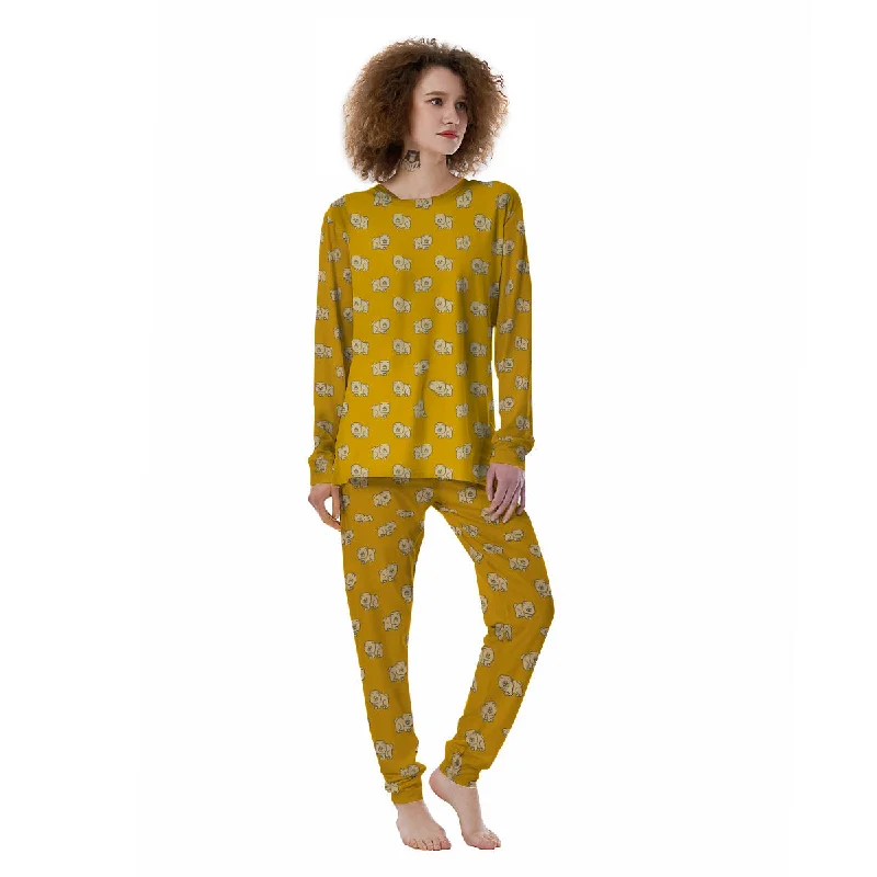 Chow chow And Yellow Print Pattern Women's Pajamas