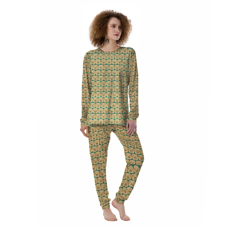 Chow chow Face Print Pattern Women's Pajamas