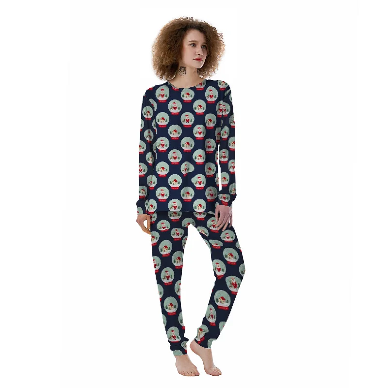 Christmas Snow Globe Print Pattern Women's Pajamas