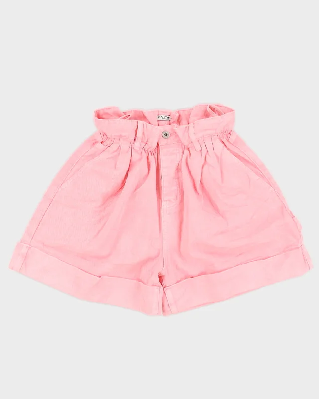 Miu Miu Pink High Waist Denim Shorts - L