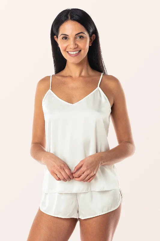 Satin 2-Piece Nightwear Set - Off-White