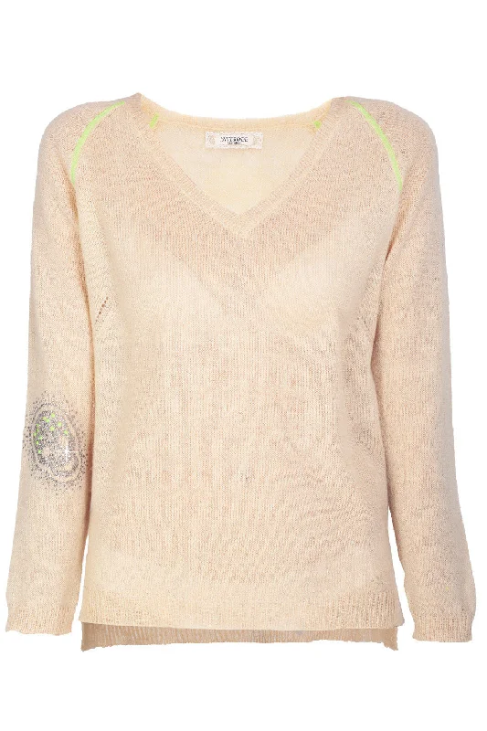 HELMA Beige Crystal Skull Jumper