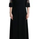 Dolce & Gabbana  Lace Trimmed Black Midi Dress