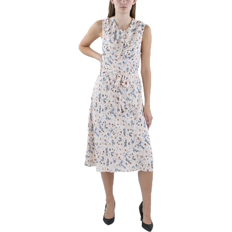 Womens Daytime Floral Print Midi Dress