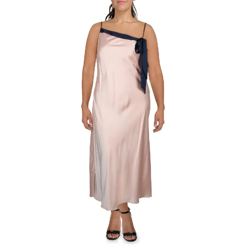 Womens Satin Long Midi Dress