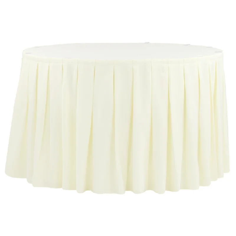 Polyester 14ft Table Skirt - Ivory