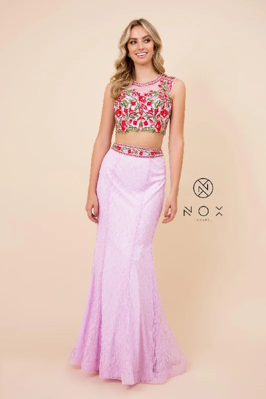 Long Two Piece Prom Dress