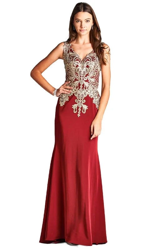 Aspeed Design - Embroidered Sheath Evening Dress L1695