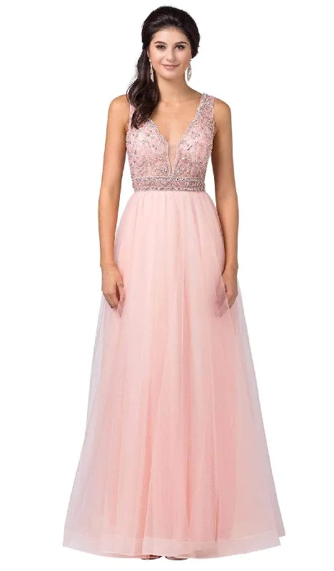 Dancing Queen - Beaded Sleeveless A-Line Prom Gown 2520