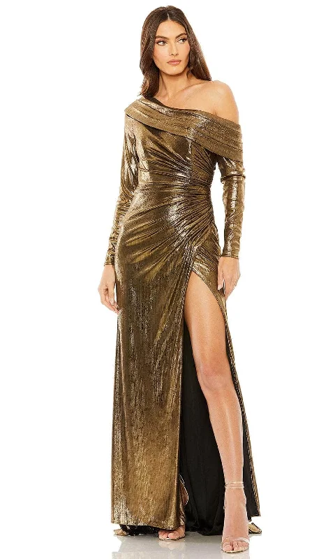 Ieena Duggal 27175 - Metallic Long Sleeve Evening Gown