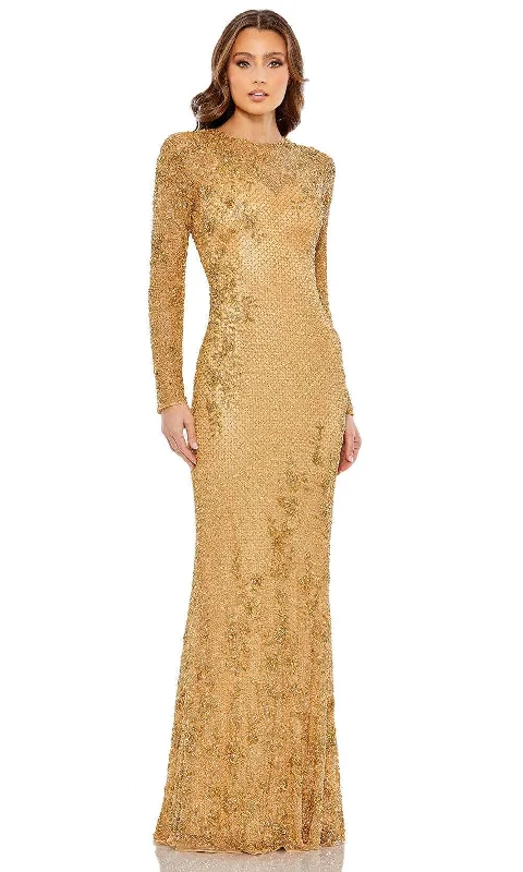 Mac Duggal 5504 - Beaded Lattice Sheath Evening Gown