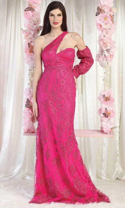 May Queen RQ7997 - Asymmetrical Embellished Gown