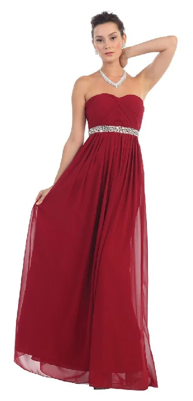 May Queen - Strapless Bejeweled A-Line Gown MQ-1169