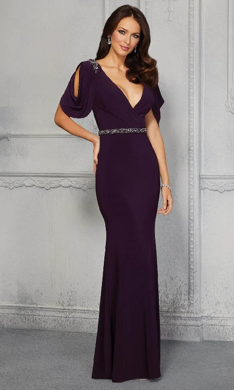 MGNY By Mori Lee - 72409 Plunging V-Neck Sheath Evening Dress