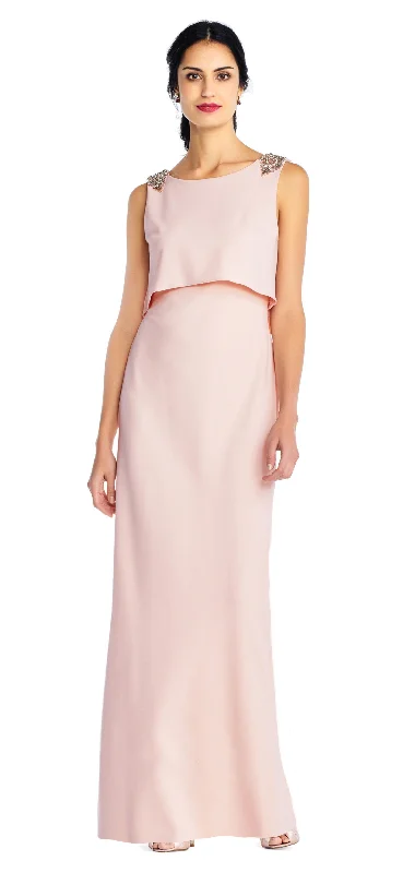 Adrianna Papell - Mock Two Piece Embellished Sheath Dress AP1E202958SC