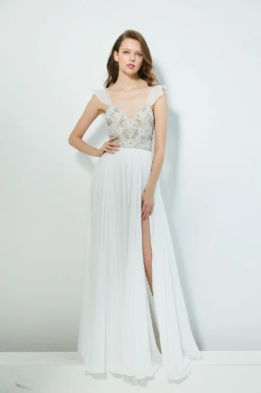 Angela & Alison - Adorned Sweetheart Neckline Evening Dress 81037SC