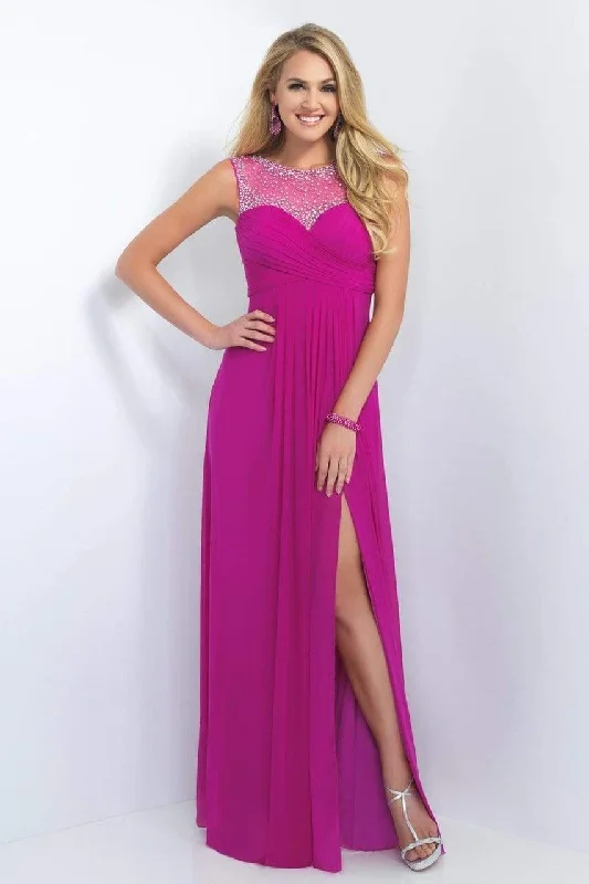 Blush by Alexia Designs - 11096SC Illusion Bateau A-Line Dress