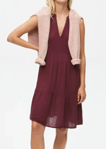 Daisy Double-Gauze Dress- Purple