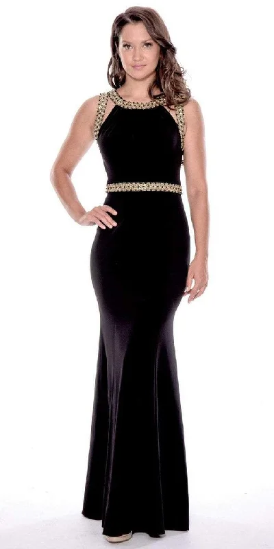 Decode 1.8 - 183309SC Embellished Figure Fitting Trumpet Gown