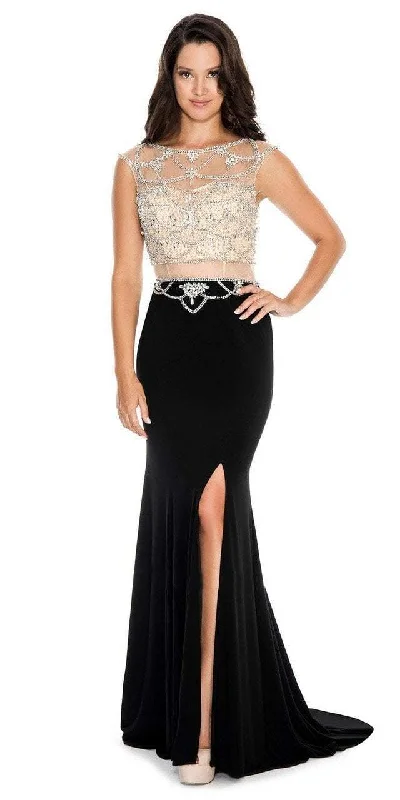 Decode 1.8 - Embellished Illusion High Slit Trumpet Dress 184060SC