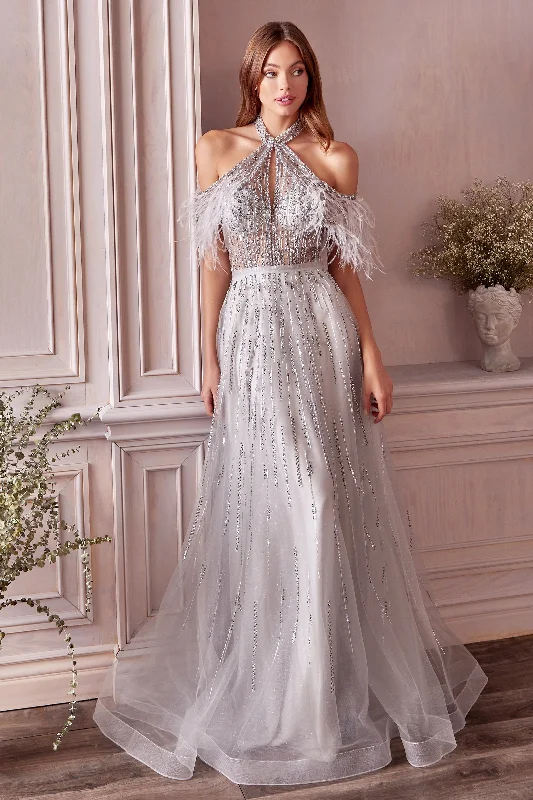 Enchanted Elegance: Dazzle in Intricate Beadwork and Daring Open Back Gown