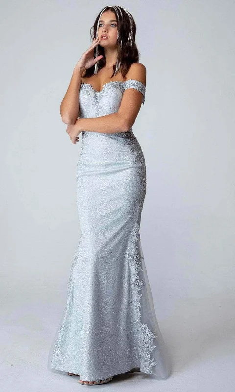 Eureka Fashion - 9007 Appliqued Sweetheart Mermaid Prom Gown