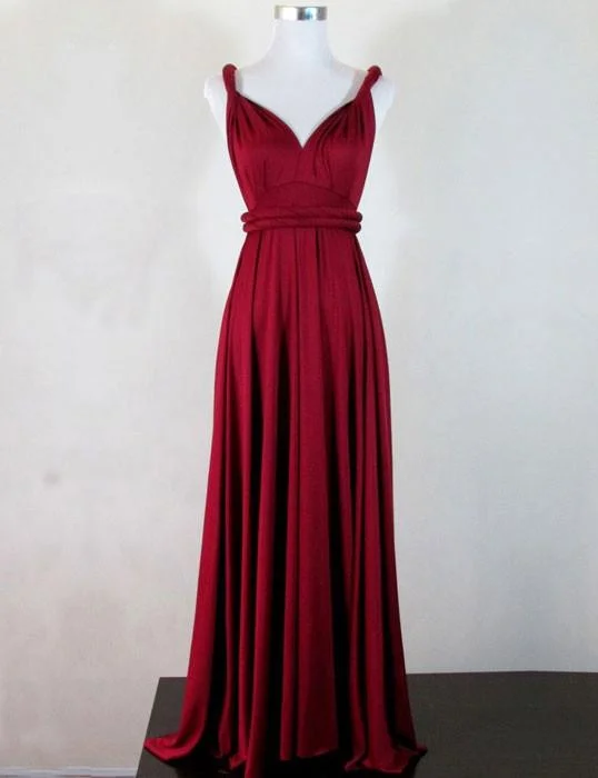 Fashion Bridesmaid Dress,Straps Bridesmaid Dress,A-line Bridesmaid Dress,Burgundy Bridesmaid Dress,Backless Bridesmaid Dress, PD52