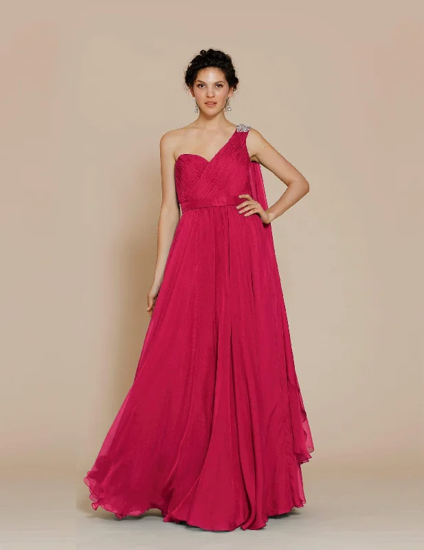 J'Adore Dresses - One Shoulder Ruche-Styled Prom Dress J2042