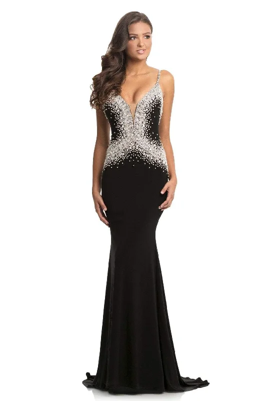 Johnathan Kayne - Beaded Fitted Jersey Evening Dress 9060SC