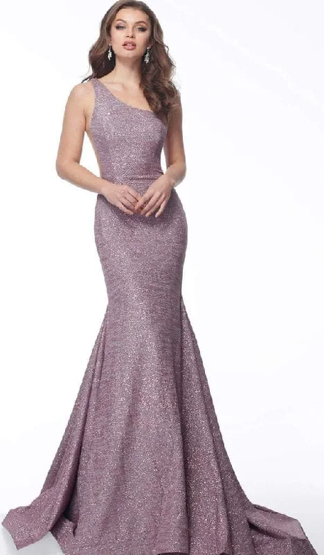 Jovani - 67650SC One Shoulder Stretch Glitter Mermaid Evening Gown