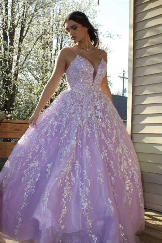 Light Blue Princess A-Line Prom Dress, PD2303056