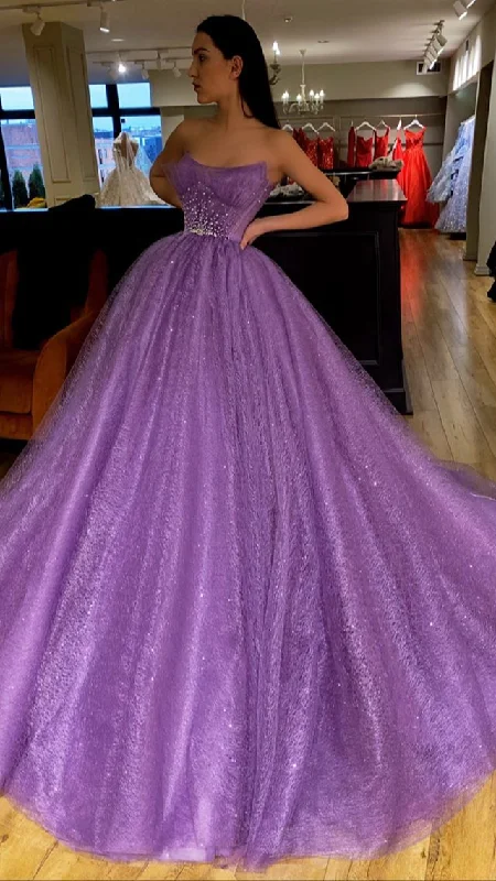 Lilac A-Line Ball Gown Prom Dress, PD2303058