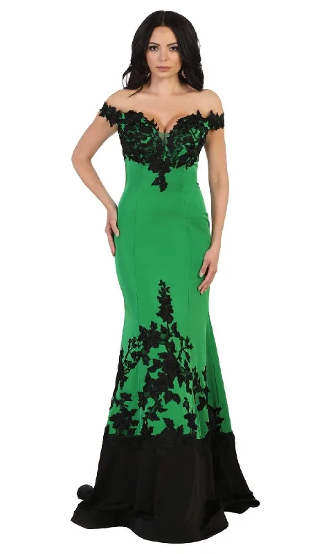 May Queen - RQ7499 Two Toned Mermaid Evening Dress