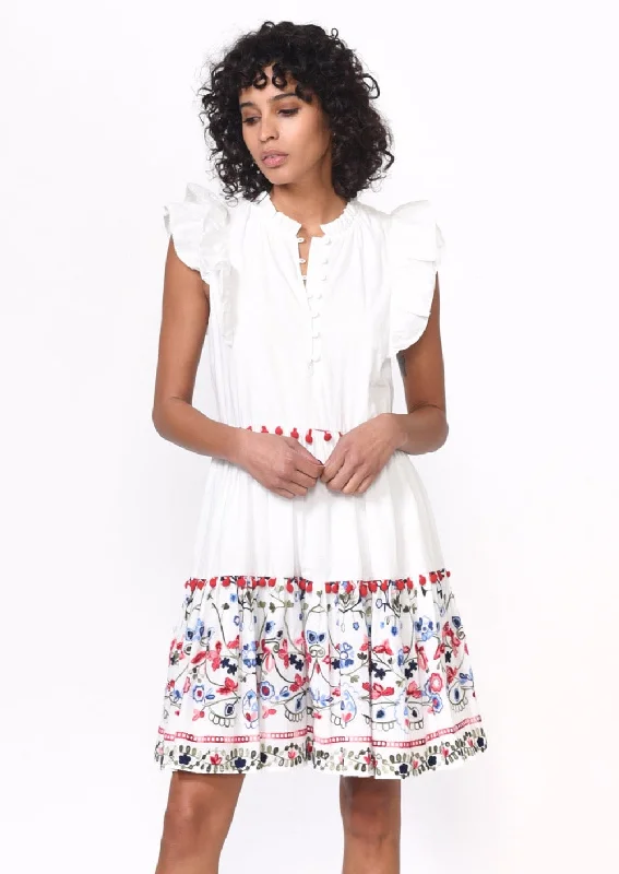 Nalia Embroidered Poplin Tiered Dress