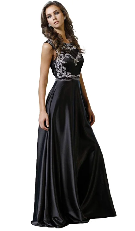 Nox Anabel - Embellished Satin A-line Dress 8188SC