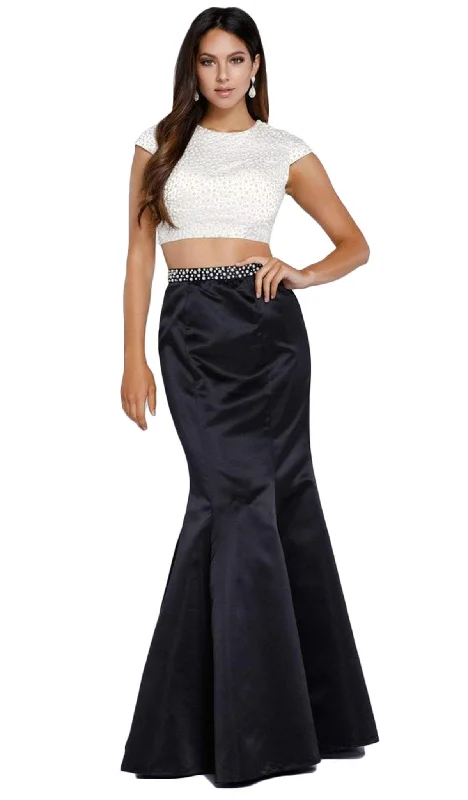 Nox Anabel - Two-Piece Pearl Embellished Trumpet Gown 8227SC