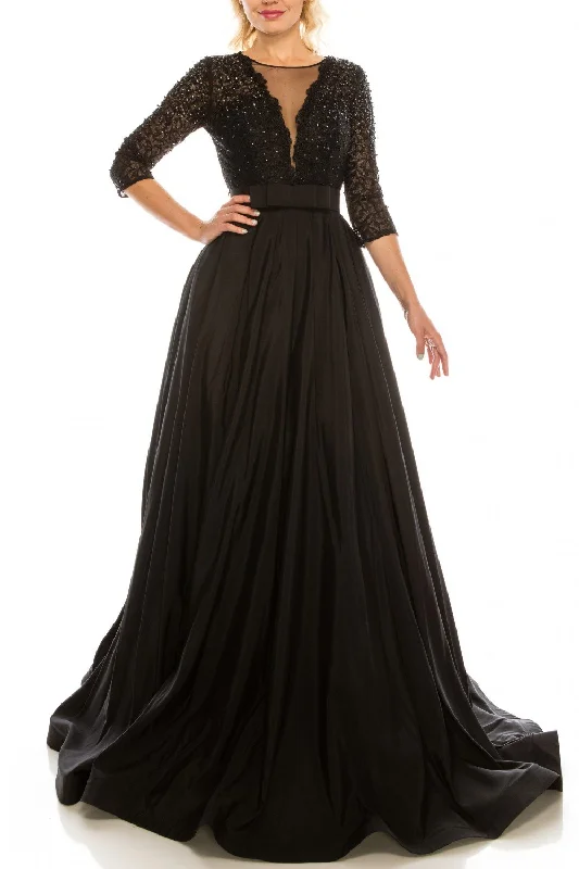 Odrella - Embroidered Illusion Jewel A-Line Gown 1026SC