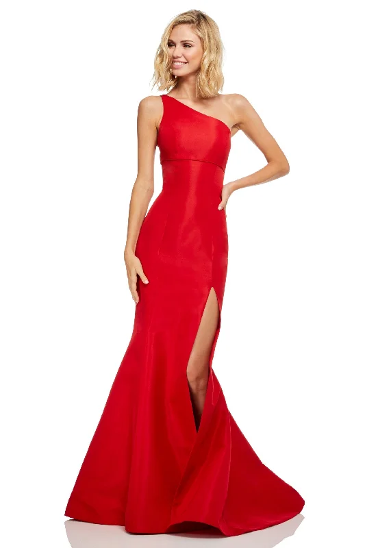 Sherri Hill - 52752SC Asymmetric Bodice High Slit Mermaid Gown