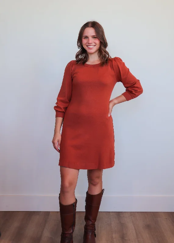 Sinclair Puff Sleeve Dress—Pecan