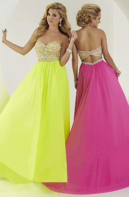 Tiffany Designs - 16187SC Bright Colored Beaded Flowy Gown