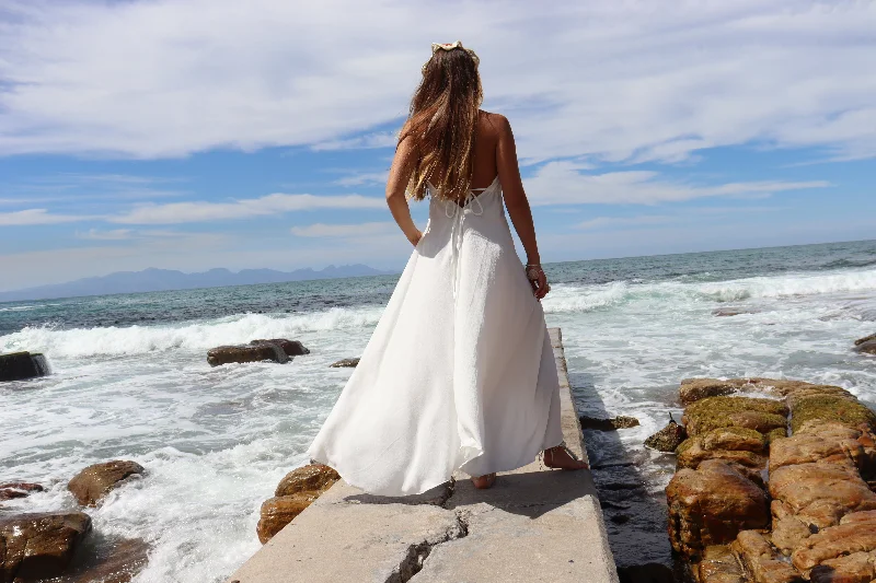 White Halter Dress