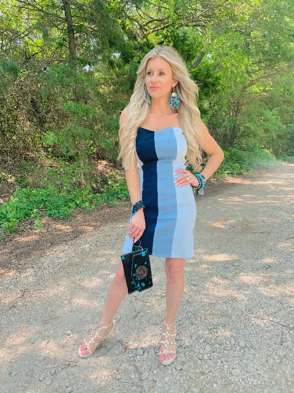 5o Shades of Denim Strapless Dress