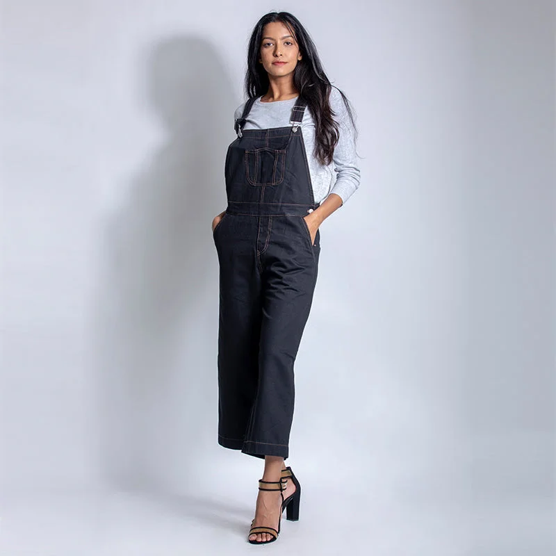 Denim Dungarees with Slip Pockets