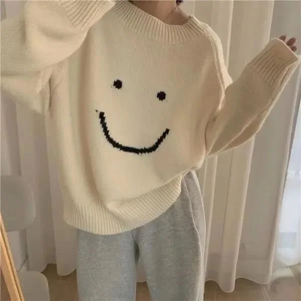 2023 Y2K Sweet Sweater Women's Lazy Autumn Winter Outerwear Kawaii Casual Sweater Loose Korean Style Cute College Top