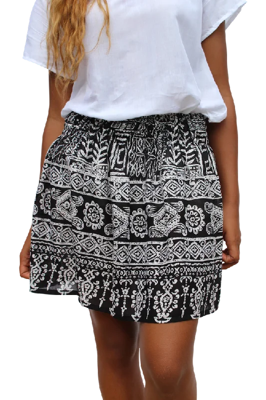 Black Aztec Short Skirt