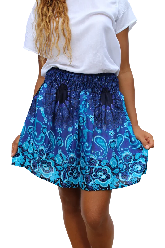 Blue Mandala Short Skirt