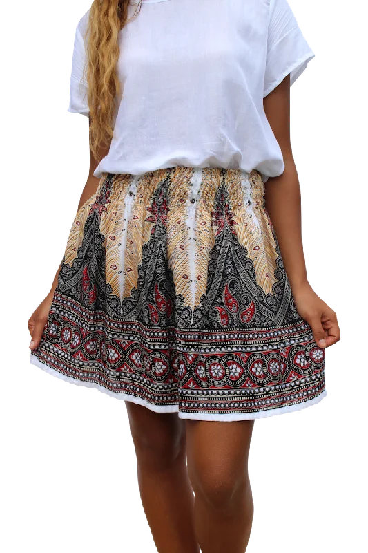 White Peacock Short Skirt