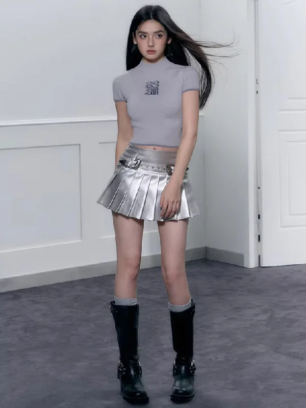 Cyberpunk Metallic Mini Skirt